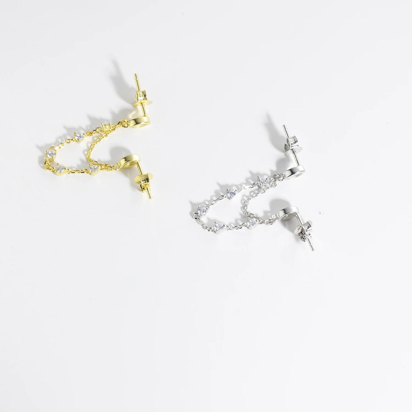 Golden Teardrop Chain Earrings