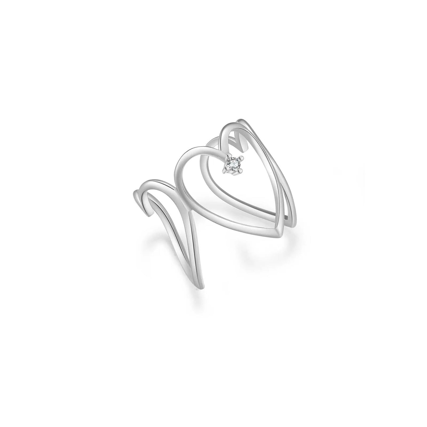 925 Sterling Silver Gold Love Heart Irregular Resizable Ring Adjustable Geometric 2024 Fine Jewelry Gift Solvana