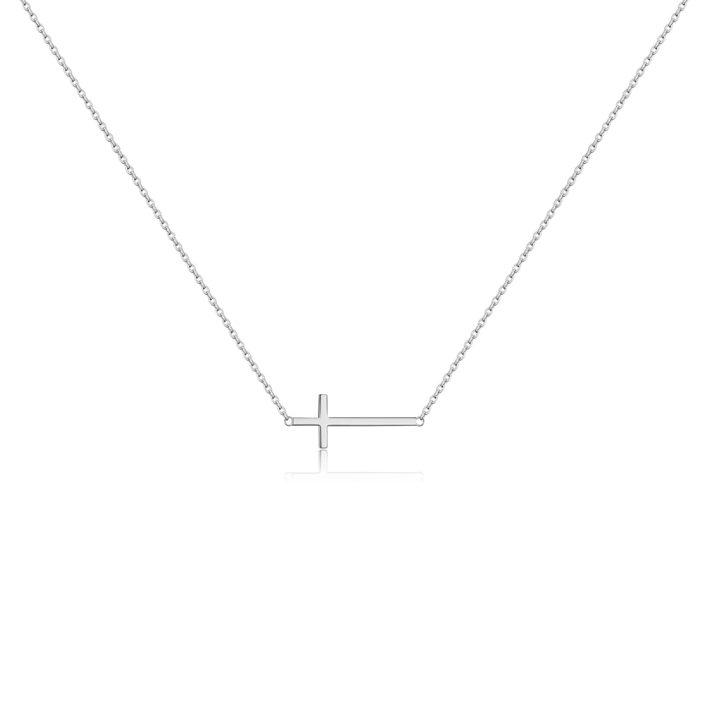 Graceful Sideway Cross Necklace