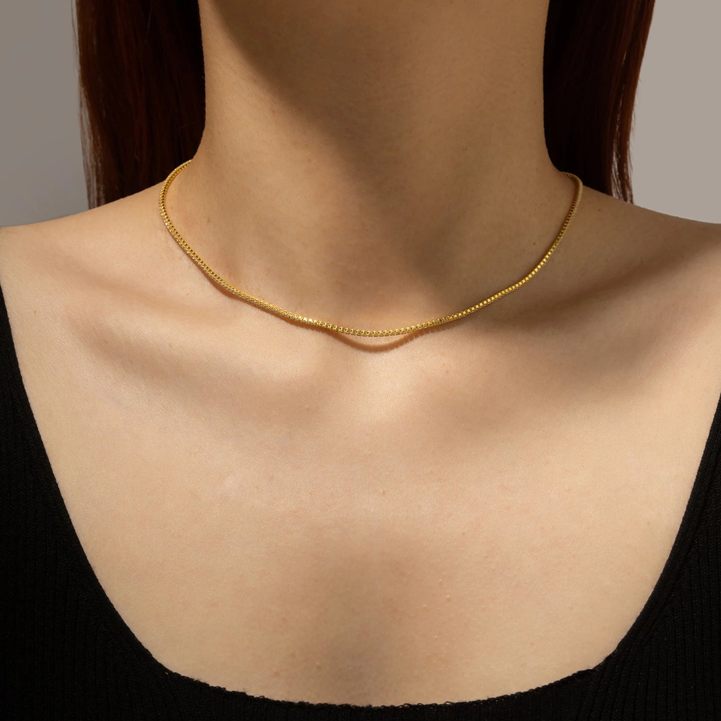 Lustre Edge Tennis Necklace