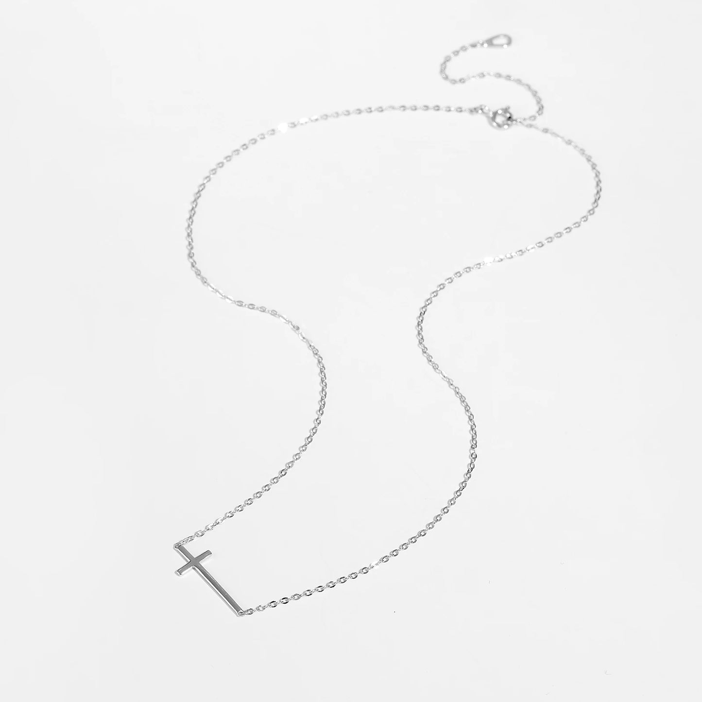 Graceful Sideway Cross Necklace