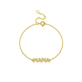 925 Sterling Silver Zircon CZ Letter MAMA Chain Bracelet Women 2024 Fashion Luxury Fine Party Birthday Gift Jewelry Solvana