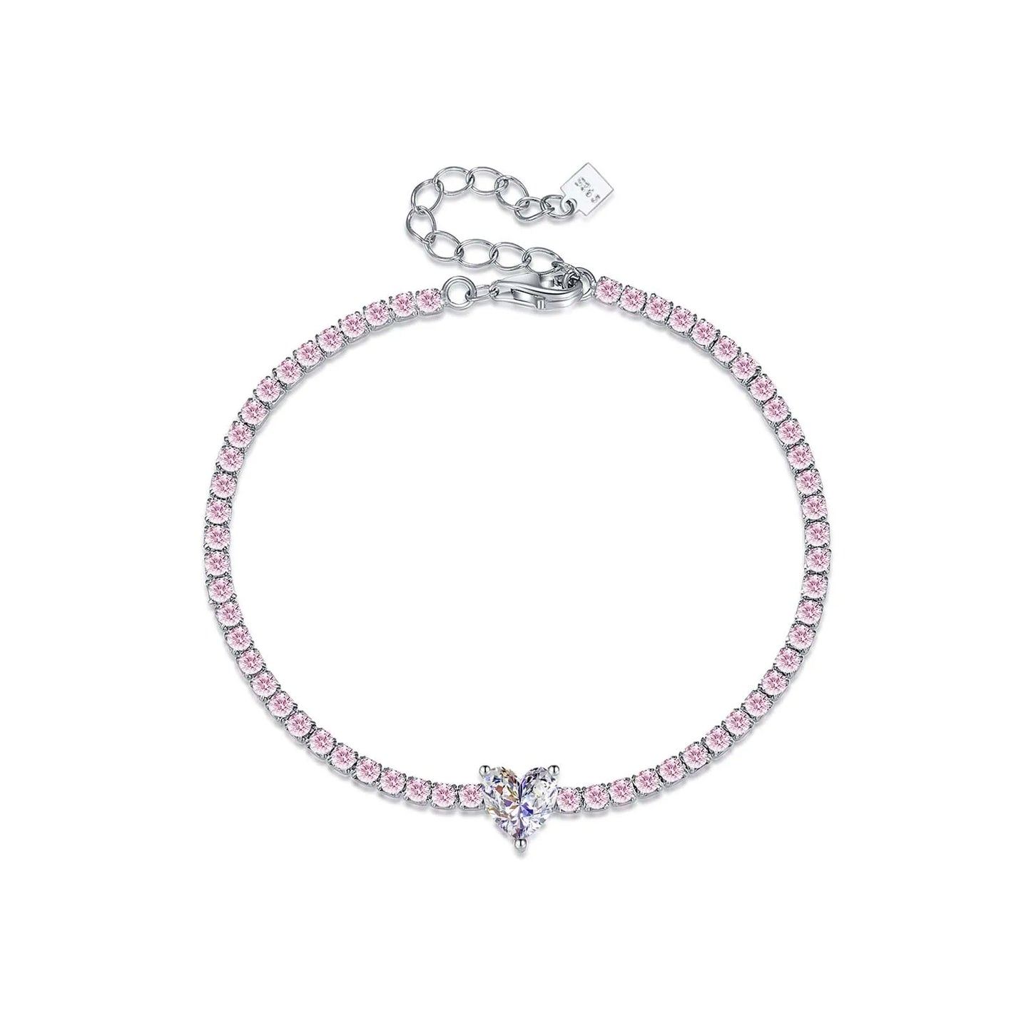 Crystal Heart Tennis Bracelet