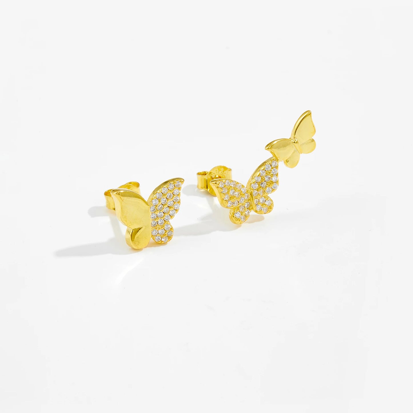 Golden Butterfly Studs
