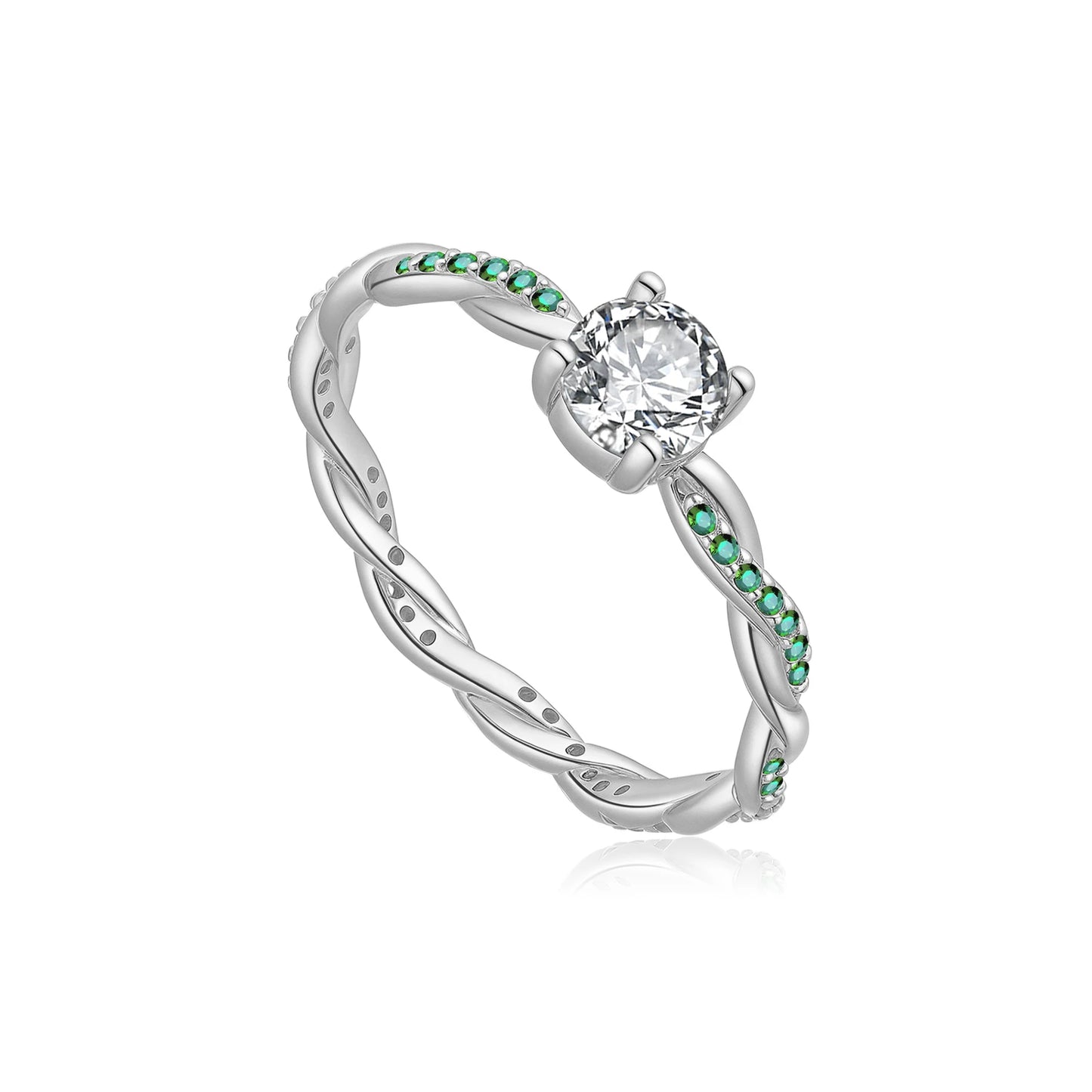 Emerald Twist Stack Ring