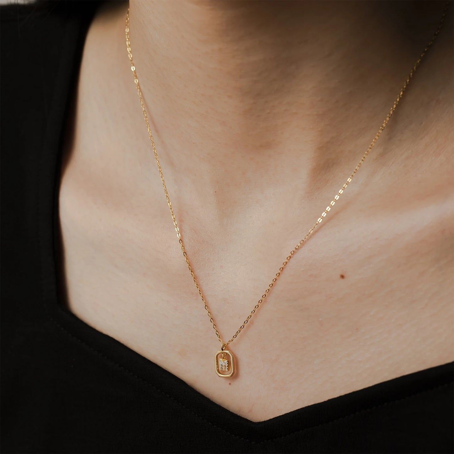 Golden Initial Grace Necklace