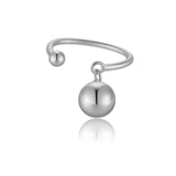 925 Sterling Silver Gold Hollow Ball Beads Geometric Resizable Ring Linear Open Adjustable Ring For Women Party Solvana