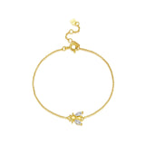 925 Sterling Silver Gold Clear Bees Bracelet Chain Jewelry Fashion CZ Zircon Simple Light Bangle Jewelry Gift Solvana