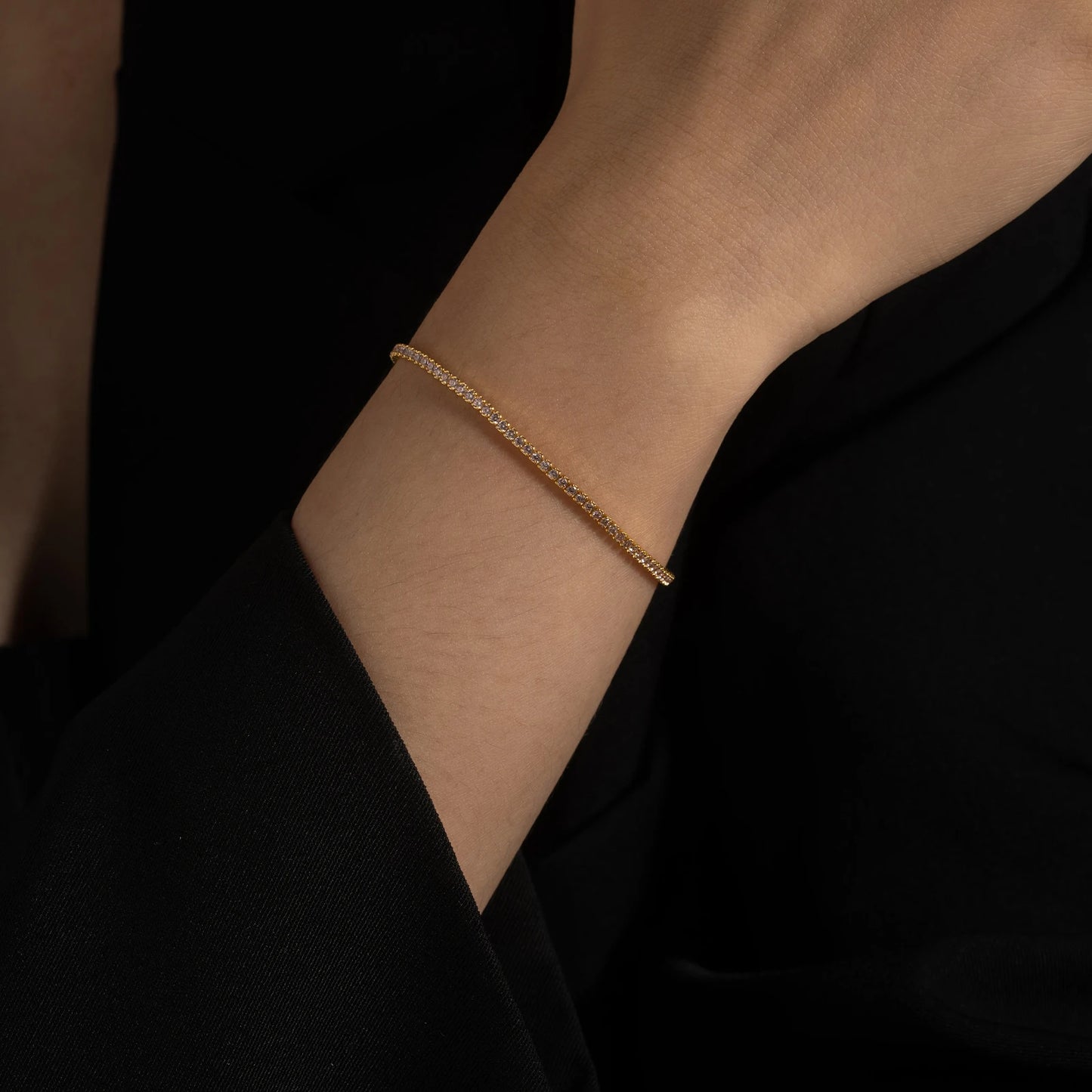 Lustre Edge Tennis Necklace