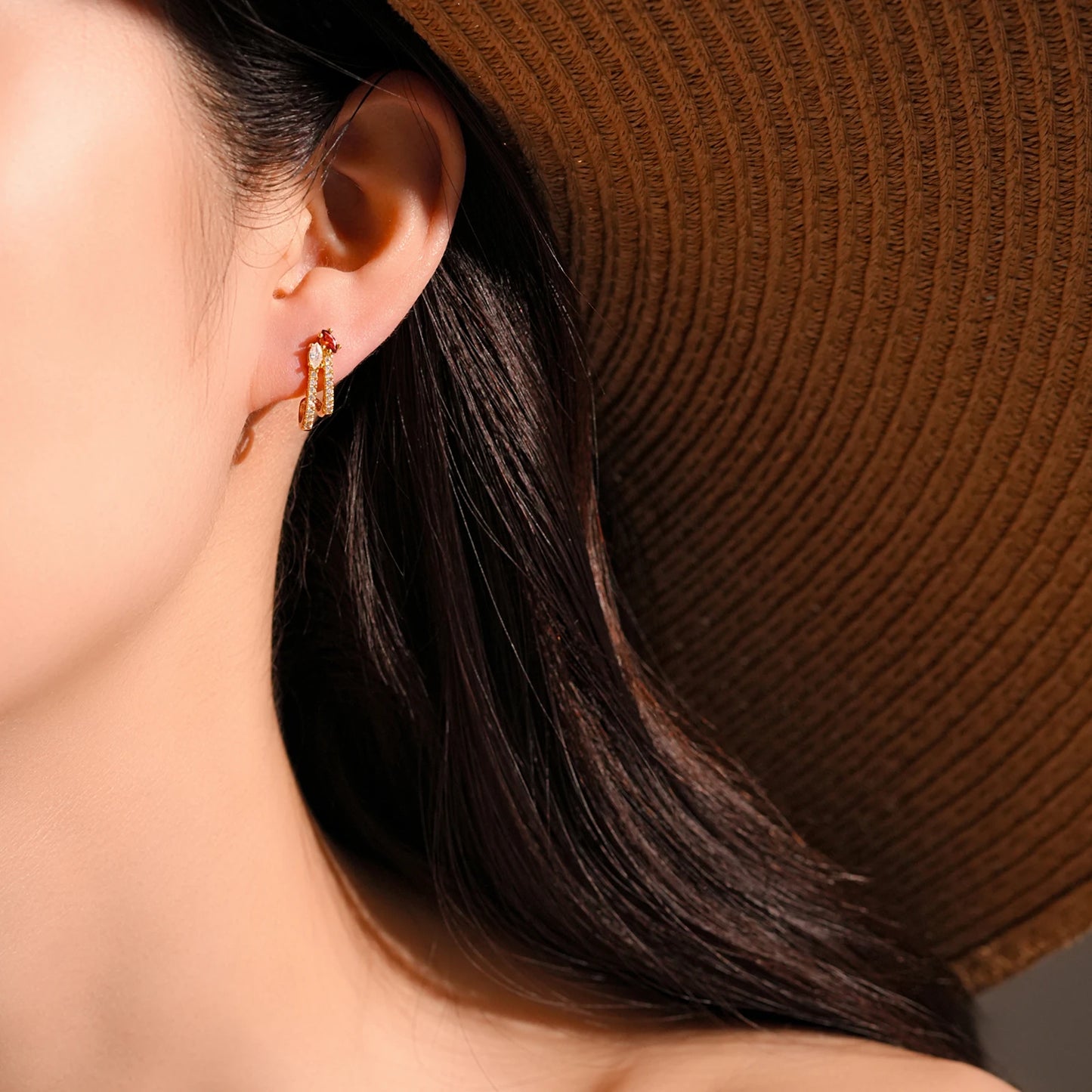 Ember Marquise Stud Earrings