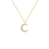 925 Sterling Silver Gold Zircon CZ Moon Pendant Big Pendant Long Chain Clear Women Luxury Jewelry Fine Jewelry Solvana