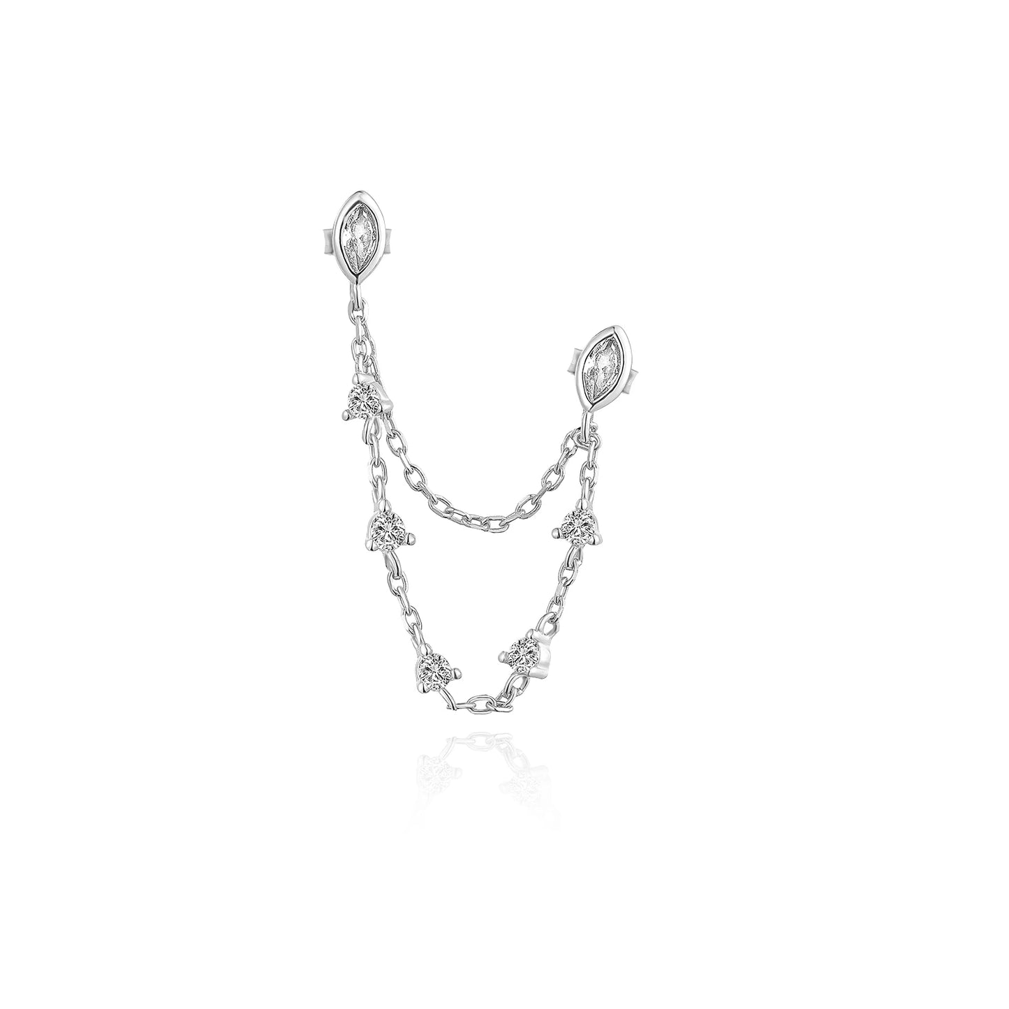 Golden Teardrop Chain Earrings