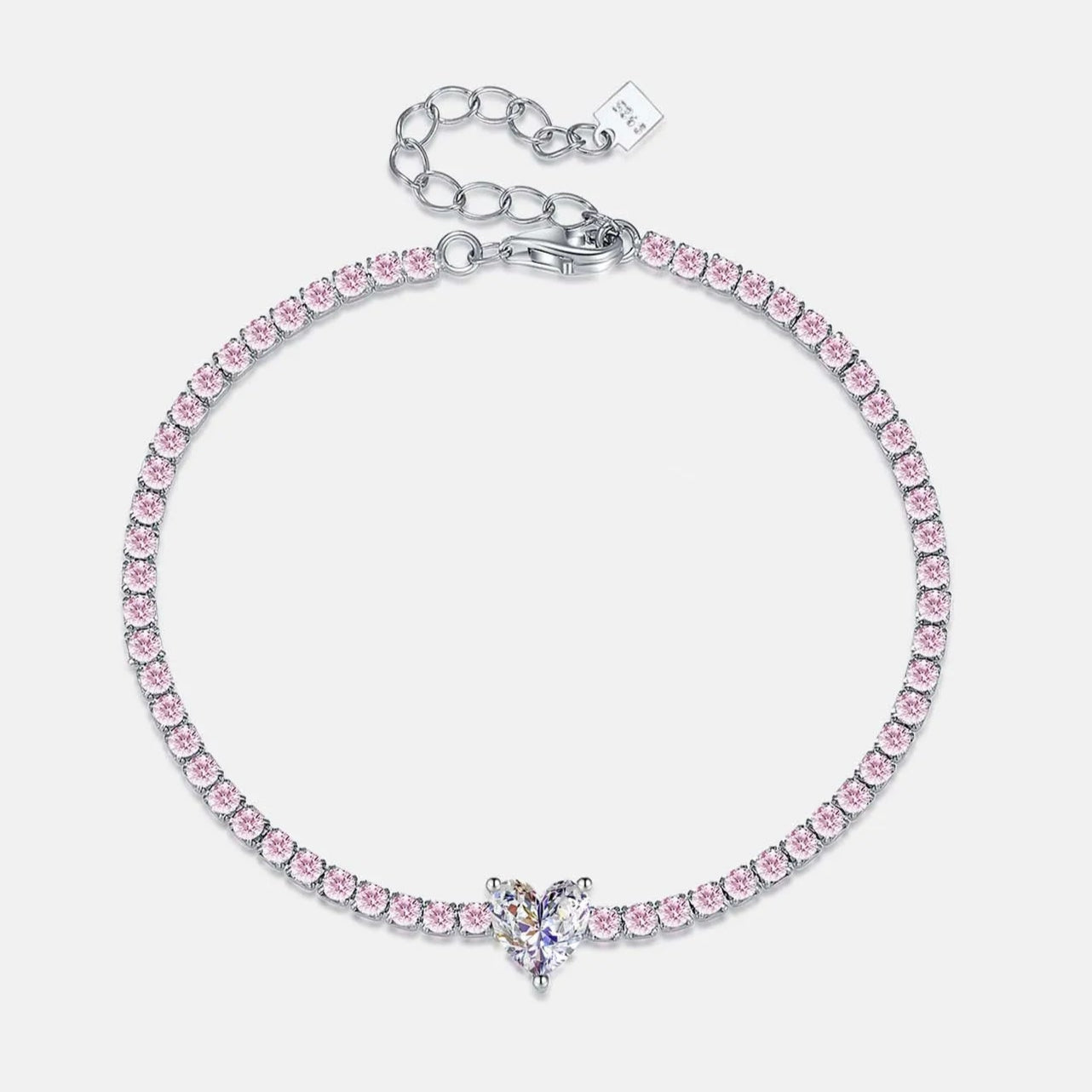 Crystal Heart Tennis Bracelet