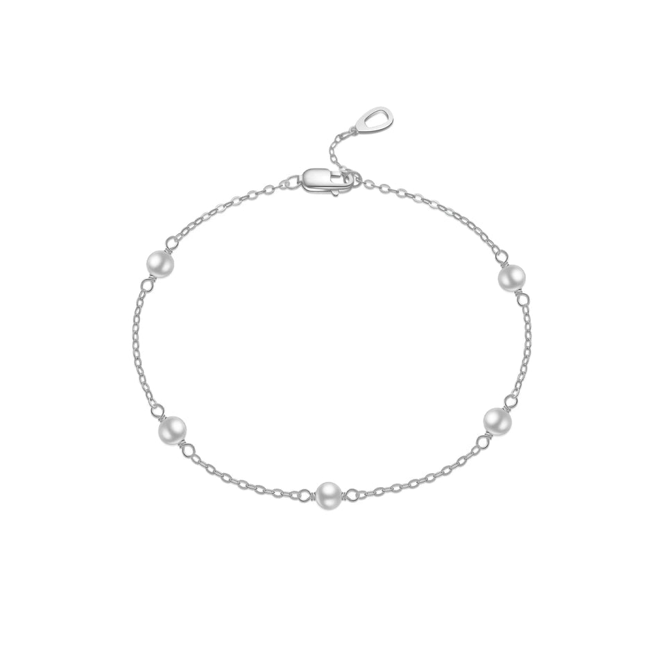 925 Sterling Silver Gold Handmade Pearl Charm Chain Bracelet Women 2025 Luxury Crystal Fine Jewels Wedding Gift Solvana