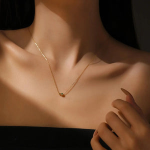 925 Sterling Silver Orange Green Round Pendant Necklace Fashion Zircon Gems Women Fine Chain 2025 Wedding Jewelry Solvana