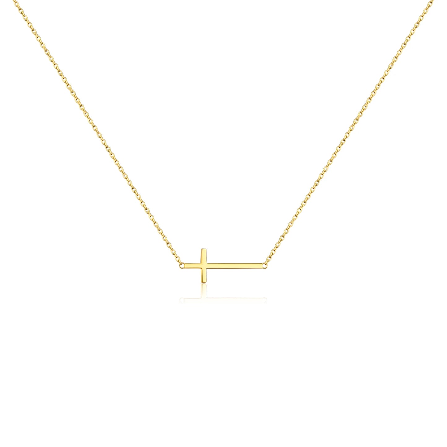 Graceful Sideway Cross Necklace