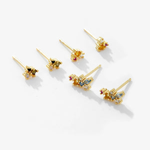 925 Sterling Silver Gold 18mm Climber Stud Earring Fine Thread Ear Pin Luxury Crystal CZ Zircon PiercingJewelry Solvana