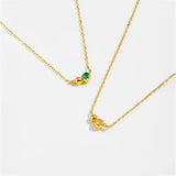925 Sterling Silver Orange Green Round Pendant Necklace Fashion Zircon Gems Women Fine Chain 2025 Wedding Jewelry Solvana
