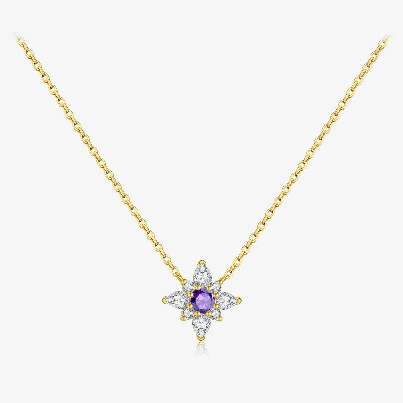Amethyst Glow Drop Necklace