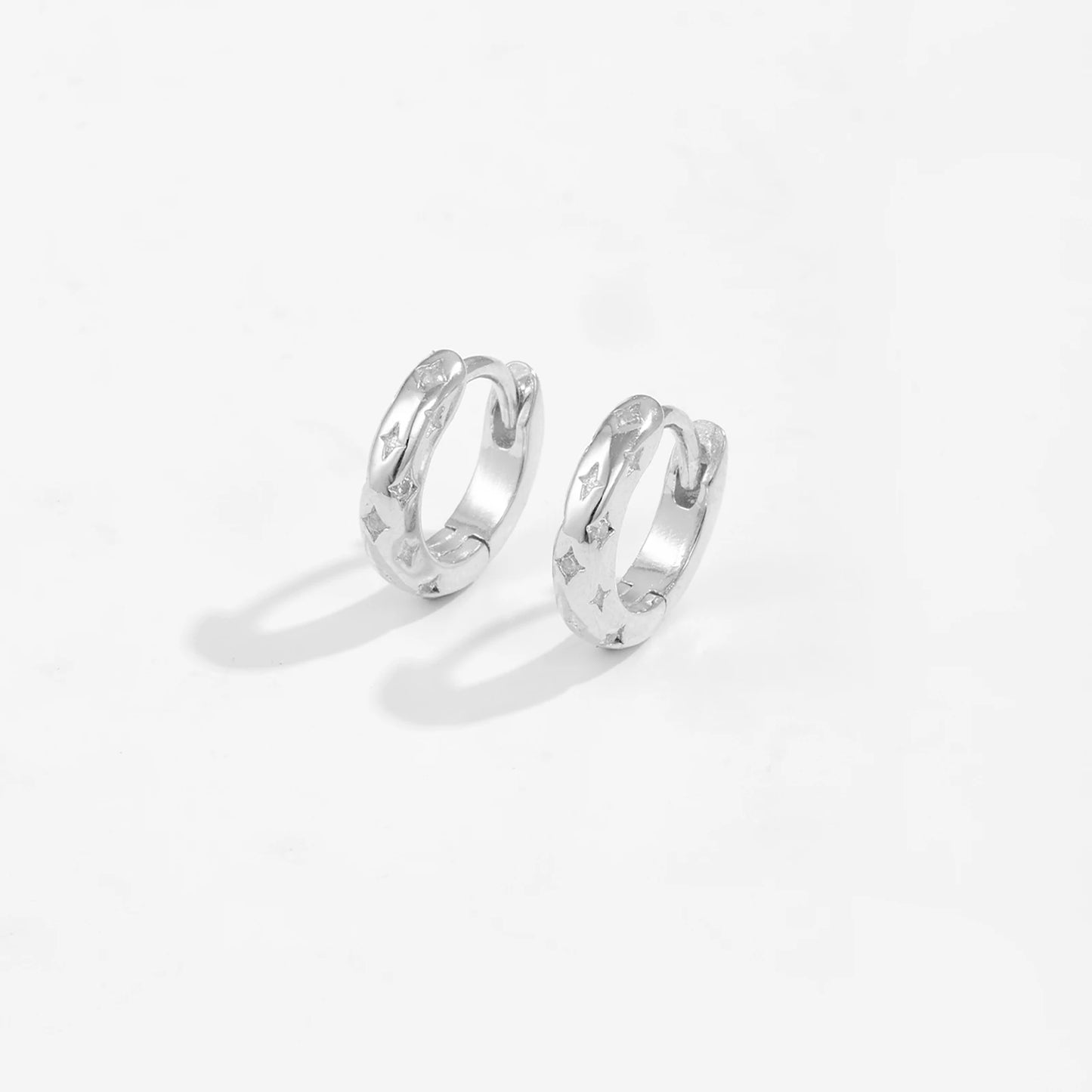 Stellar Gold Star Huggie Hoops