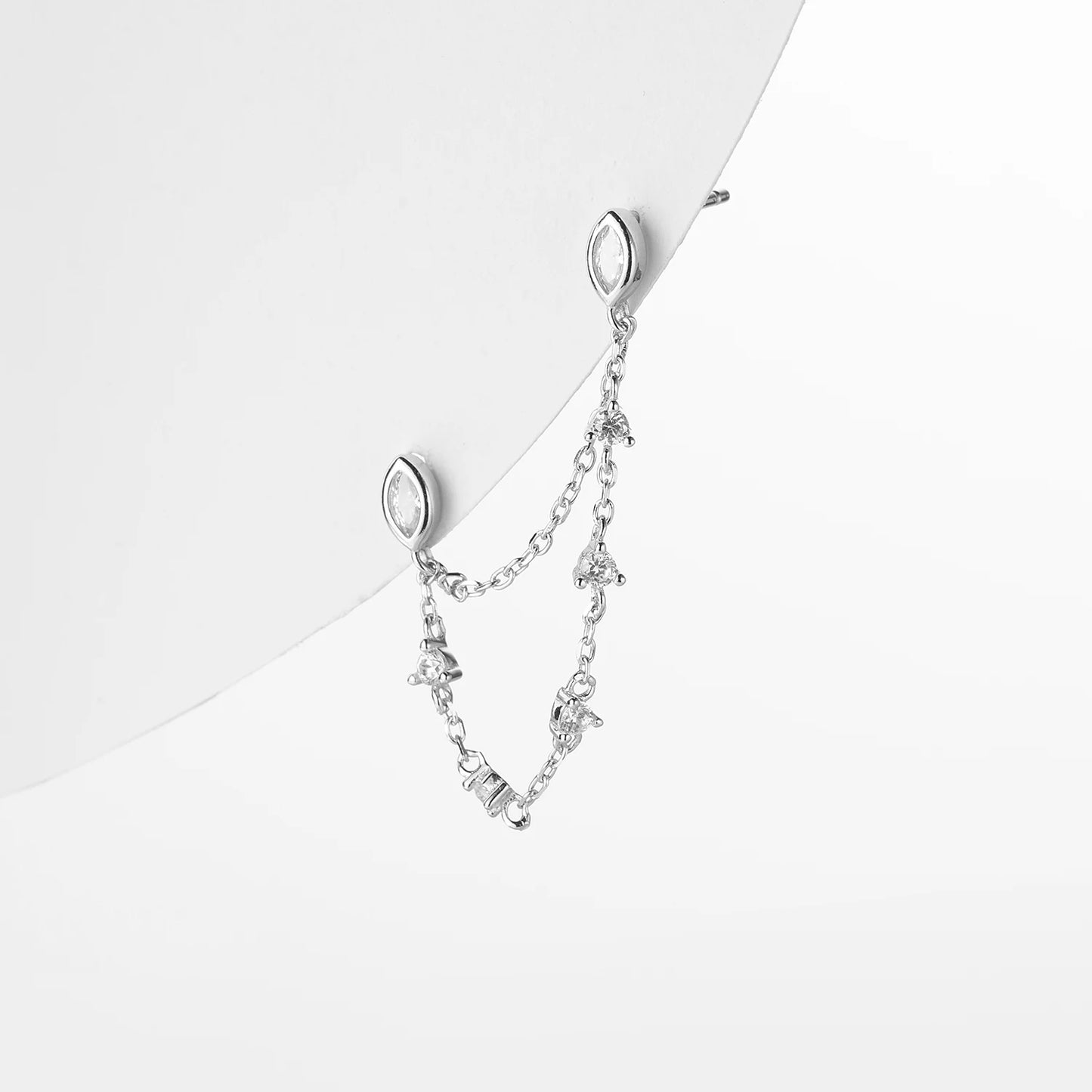 Golden Teardrop Chain Earrings