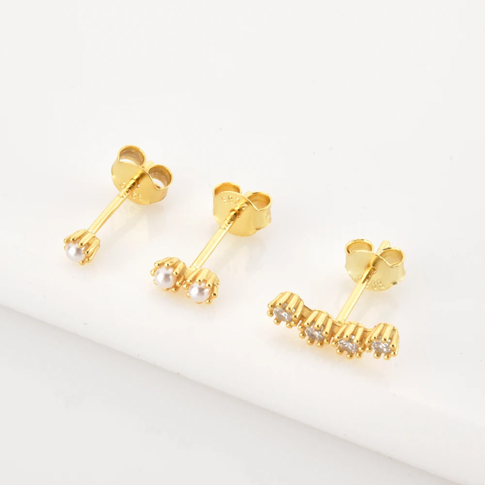 White Tide 3-Piece Stud Earring Set