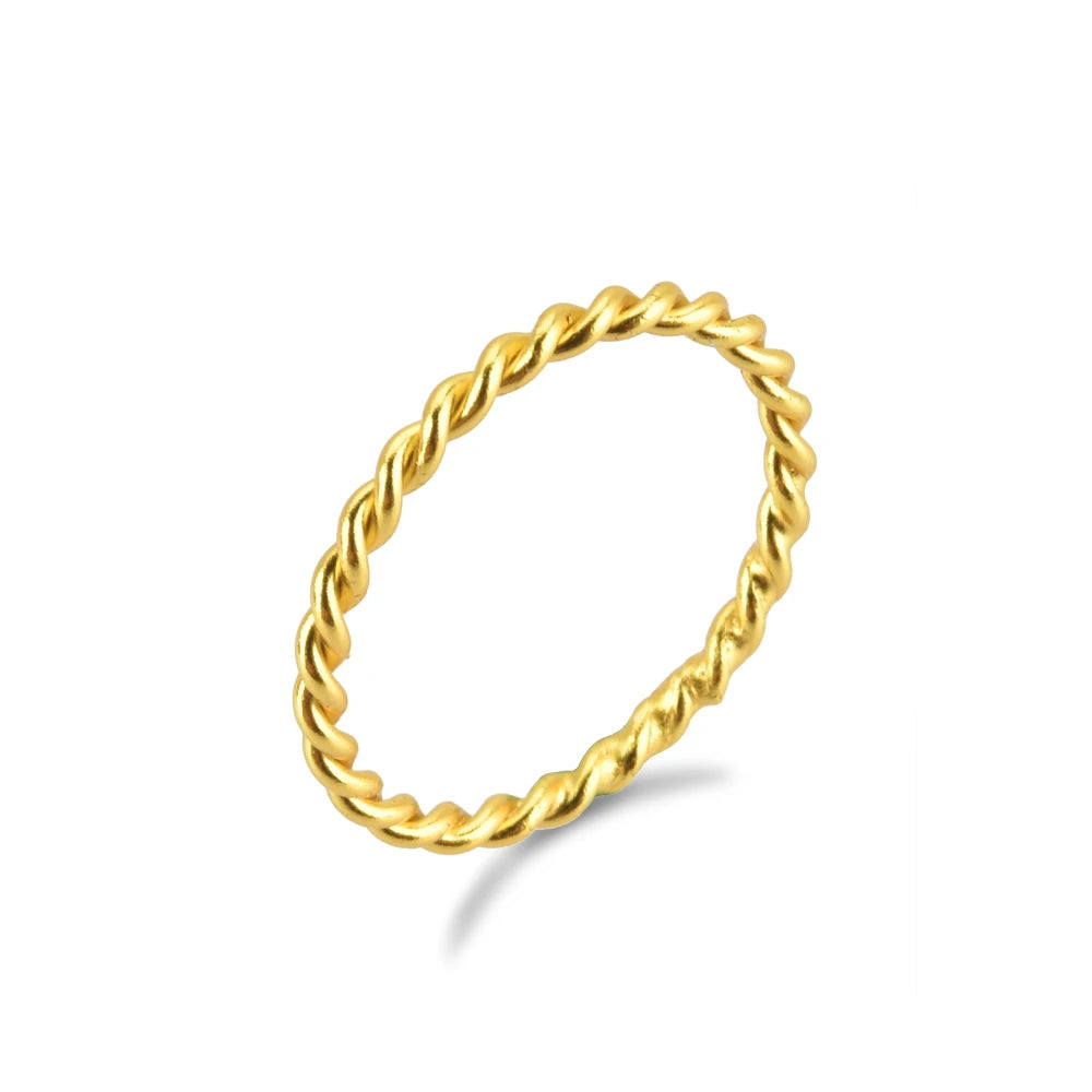 Twisted Gold Circle Ring