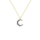 925 Sterling Silver Gold Zircon CZ Moon Pendant Big Pendant Long Chain Clear Women Luxury Jewelry Fine Jewelry Solvana