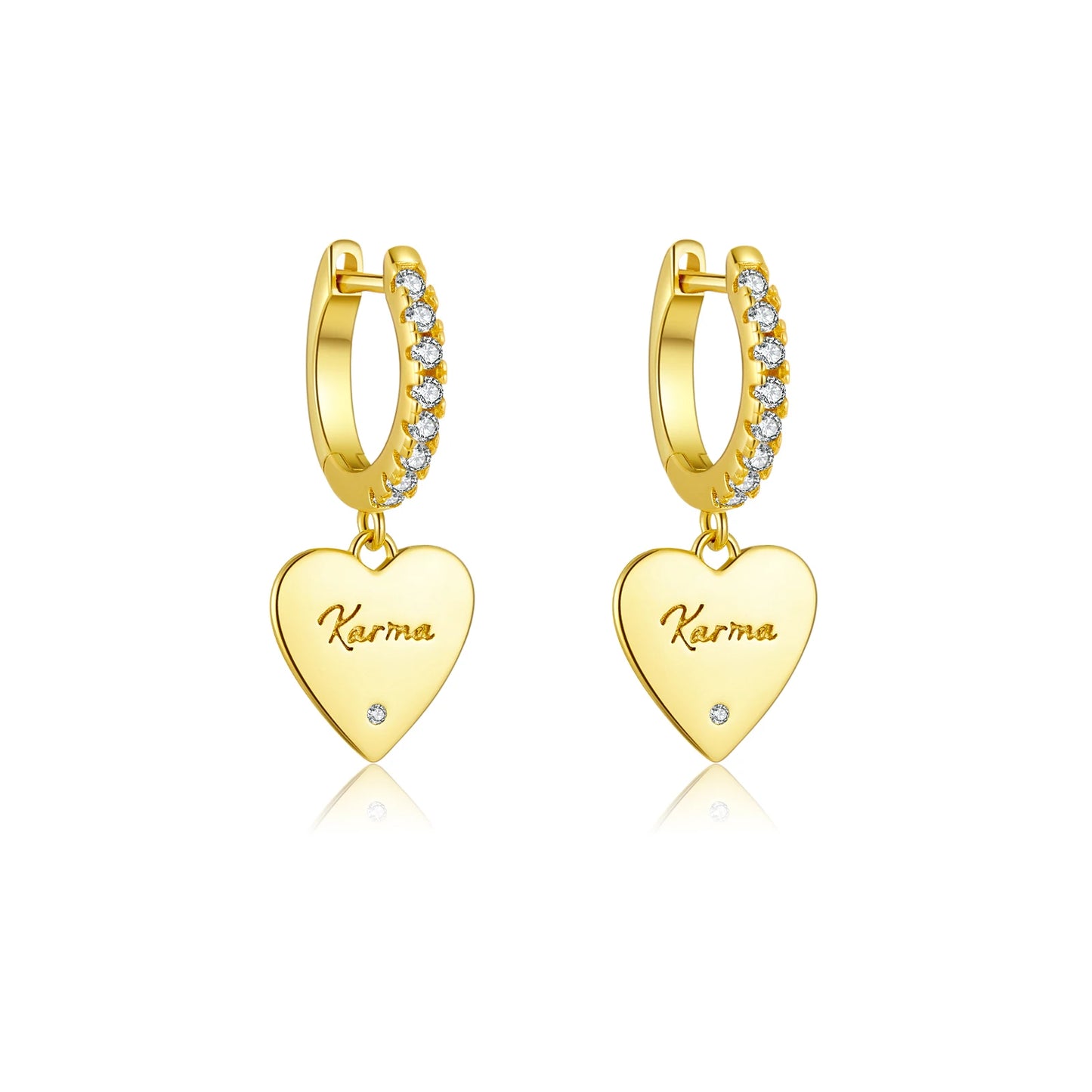 Karma Love Heart Hoops