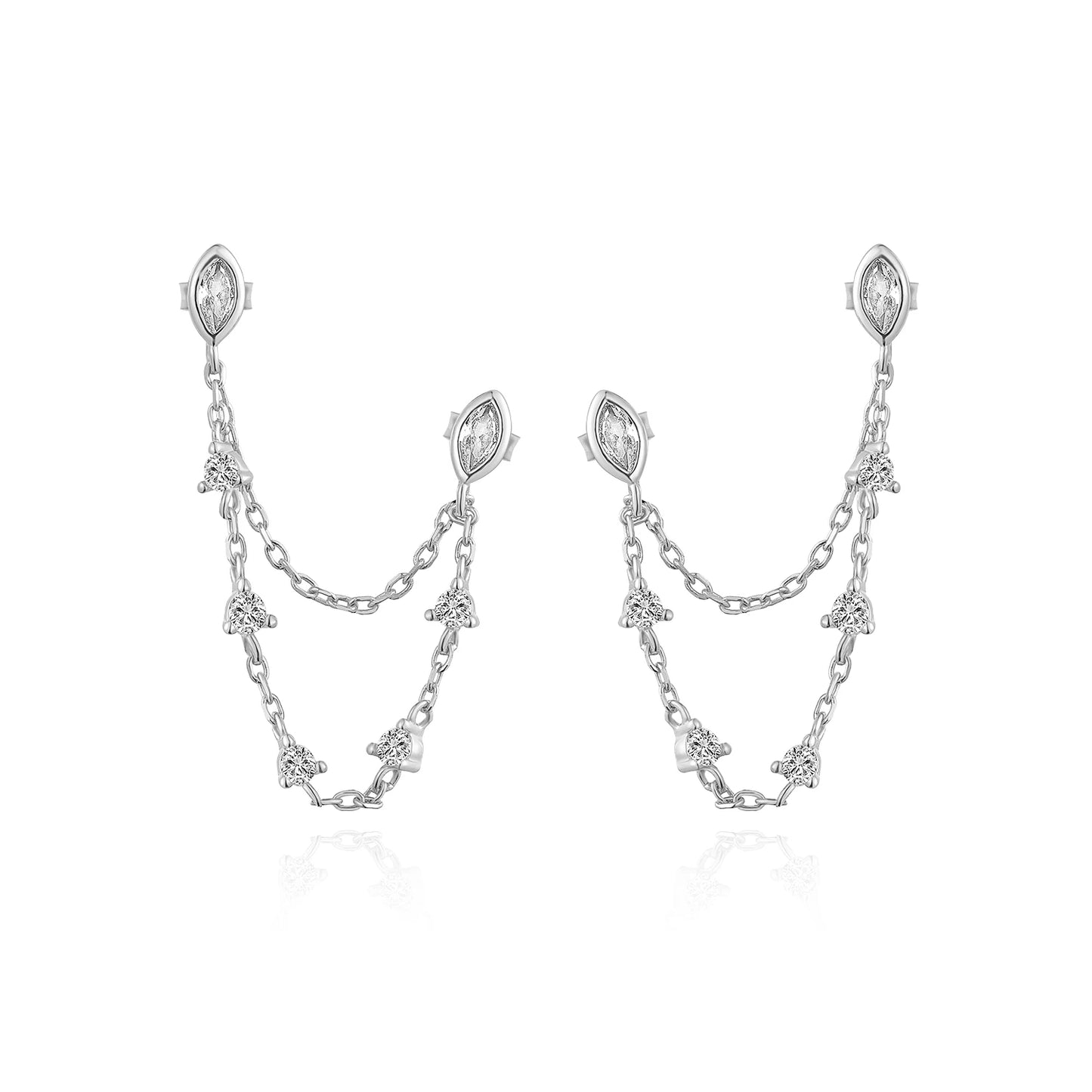 Golden Teardrop Chain Earrings