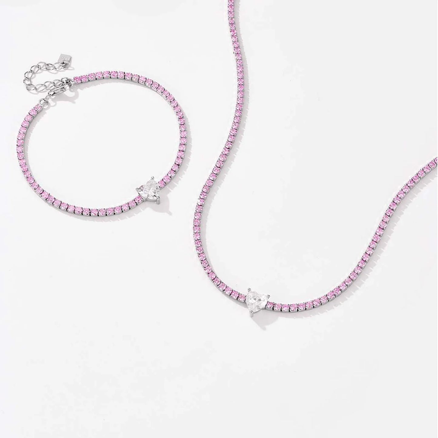 Crystal Heart Tennis Bracelet