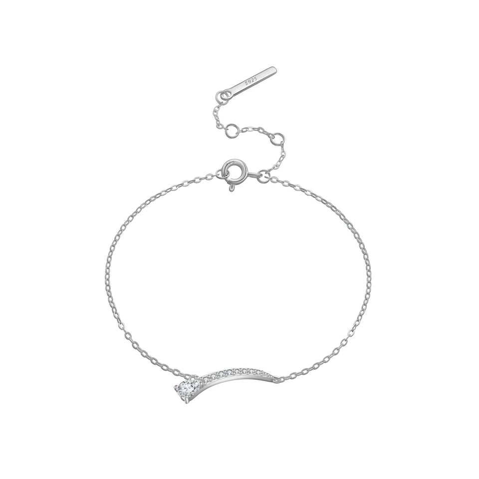 925 Sterling Silver Charm Chain Bracelet Pear Shape Round CZ Zircon Luxury Women 2024 Trendy Dainty Fine Jewelry Gift Solvana