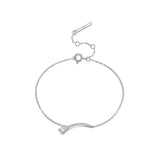 925 Sterling Silver Charm Chain Bracelet Pear Shape Round CZ Zircon Luxury Women 2024 Trendy Dainty Fine Jewelry Gift Solvana
