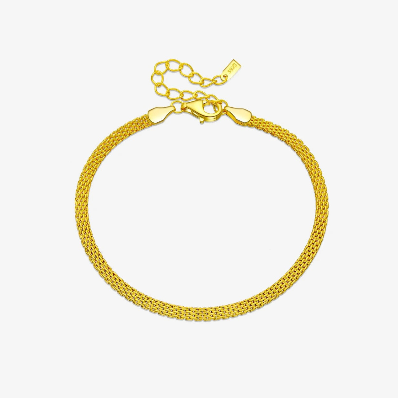 Solvana Silver Edge Chain Bracelet – 925 Sterling Silver Adjustable Bangle