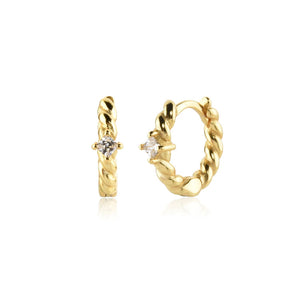 925 Sterling Silver Gold New Beads Hoops Huggies Party Rock Punk Clips Circle Luxury Crystal Fine Jewelry Solvana