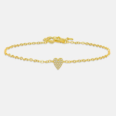 925 Sterling Silver 5mm Heart Zircon Pave CZ Charm Bracelet Chain Luxury Fine Jewelry 2024 Crystal Jewels Solvana