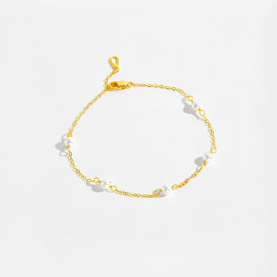 925 Sterling Silver Gold Handmade Pearl Charm Chain Bracelet Women 2025 Luxury Crystal Fine Jewels Wedding Gift Solvana