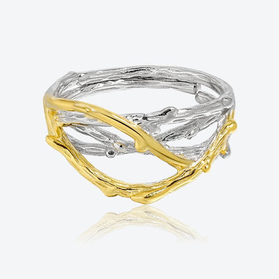 925 Sterling Silver Gold Resizable Ring Geometric Women Party Ring 2023 Rock Punk Luxury Fine Jewelry Rock Punk Solvana