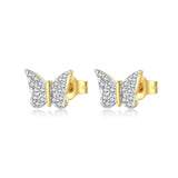925 Sterling Silver Split Plating Butterfly Gold Animal Dragonfly Piercing Bees Pendientes Clips Fine Luxury Jewelry Solvana