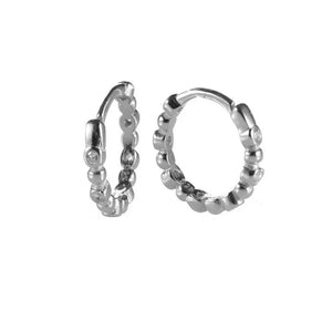 925 Sterling Silver Three Zircon Small Huggies Earring Women Mini Hoops Circle Piercing Pendiente Jewelry 2020 Best Gift Solvana