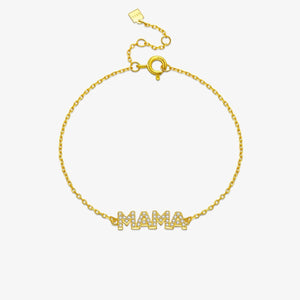 925 Sterling Silver Zircon CZ Letter MAMA Chain Bracelet Women 2024 Fashion Luxury Fine Party Birthday Gift Jewelry Solvana