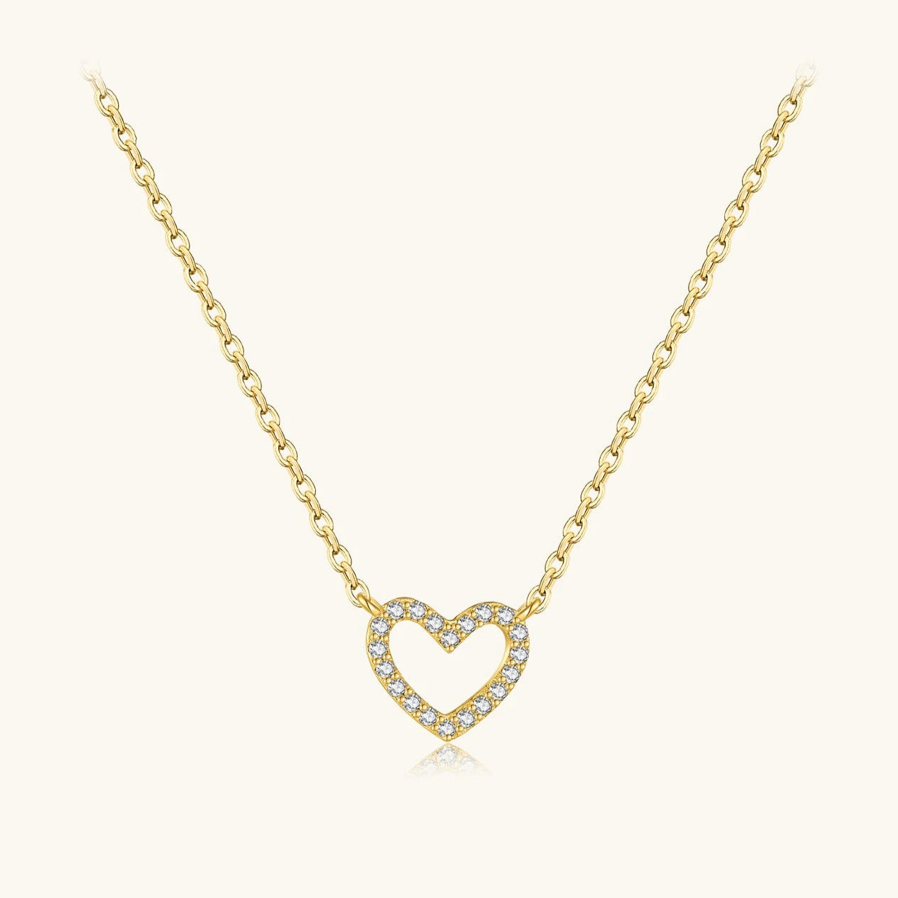 Solvana-Eternal Heart Glow Necklace – 925 Sterling Silver CZ Edge Pendant
