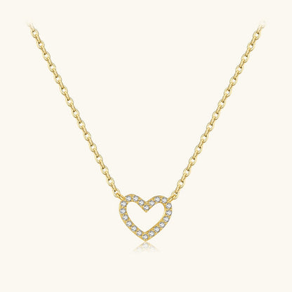 Solvana-Eternal Heart Glow Necklace – 925 Sterling Silver CZ Edge Pendant