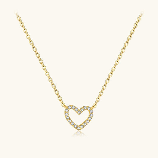 Solvana-Eternal Heart Glow Necklace – 925 Sterling Silver CZ Edge Pendant