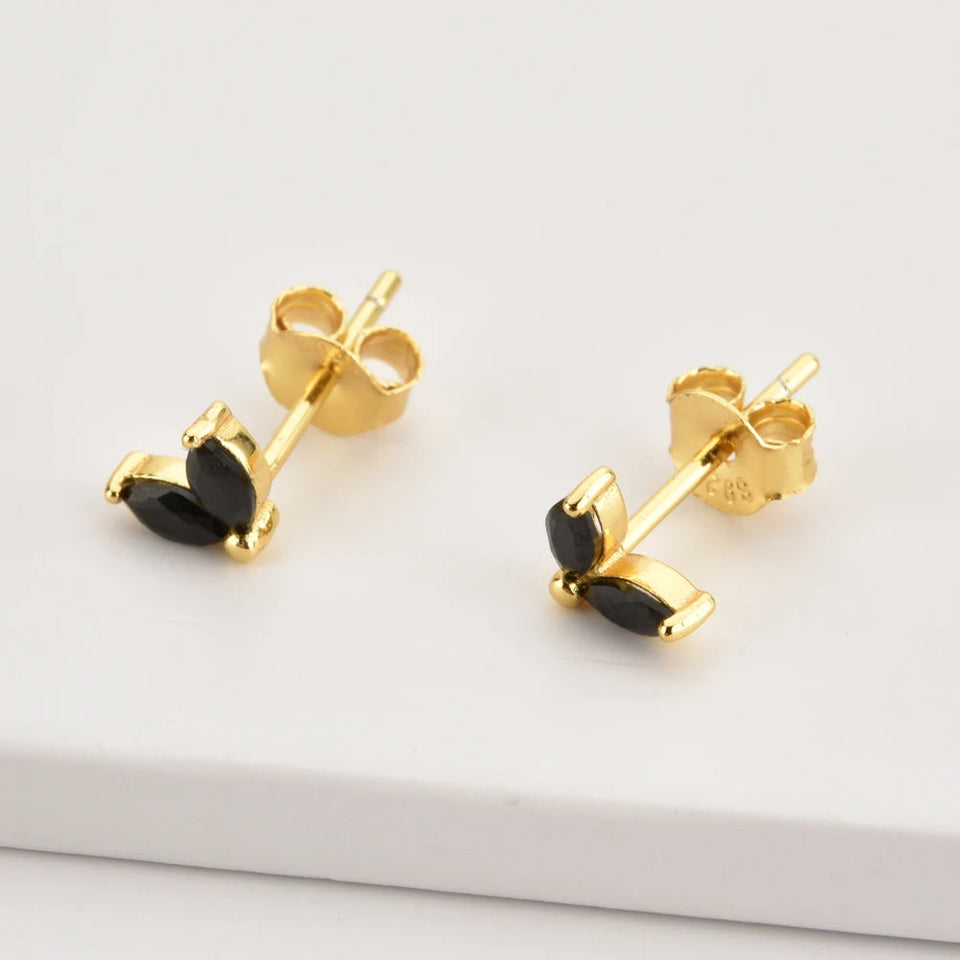 925 Sterling Silver Gold Rainbow Colorful Purple Green Stud Earring Piercing Ohrringe Luxury CZ Fashion Fine Jewels Solvana