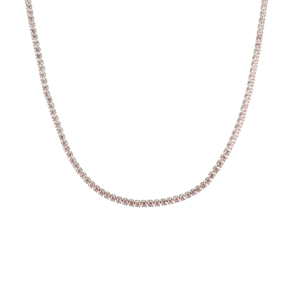 Lustre Edge Tennis Necklace