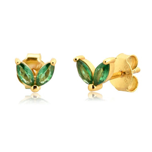 925 Sterling Silver Gold Rainbow Colorful Purple Green Stud Earring Piercing Ohrringe Luxury CZ Fashion Fine Jewels Solvana