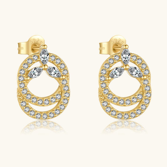 Radiant Layered Hoop Earrings – 925 Sterling Silver CZ Studs