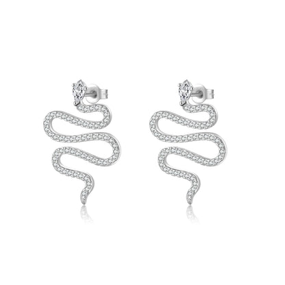 Golden Serpent Drop Earrings