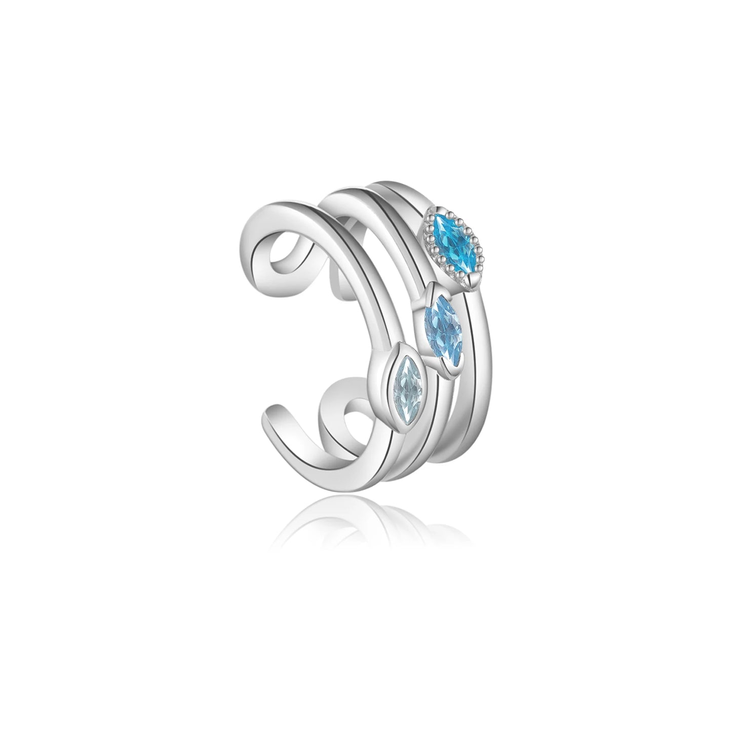 Azure Trio Ear Cuff